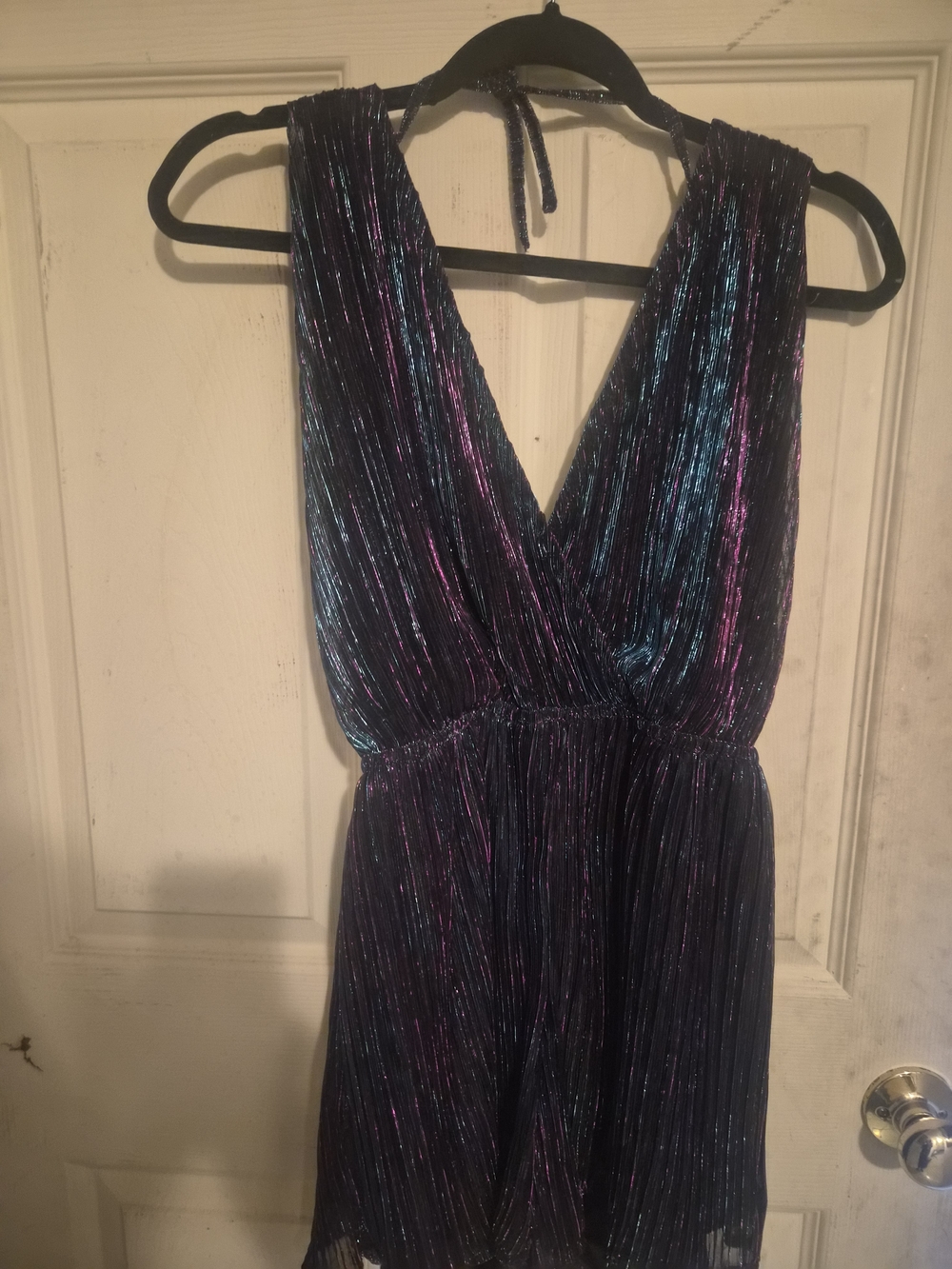 Lulu's Shimmery Black Iridescent Backless Party Jumper